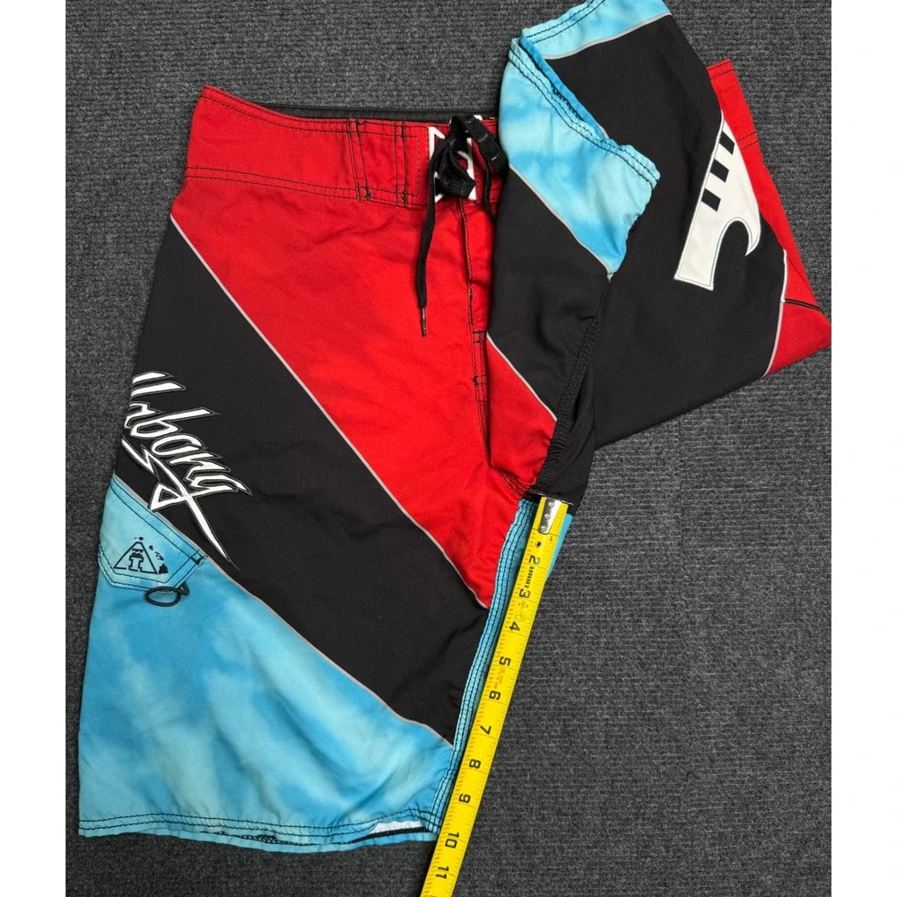 Billabong Platinum X Andy Irons Board Shorts Mens 32 Red Black Blue Y2K Surfing